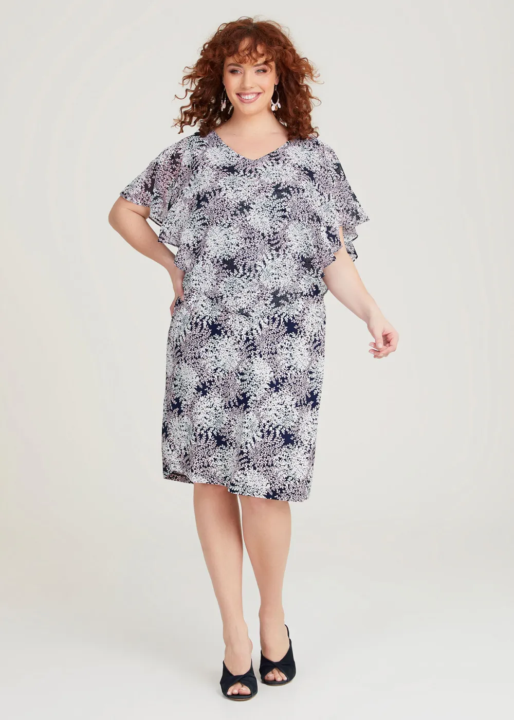 Chiffon Overlay Shift Dress