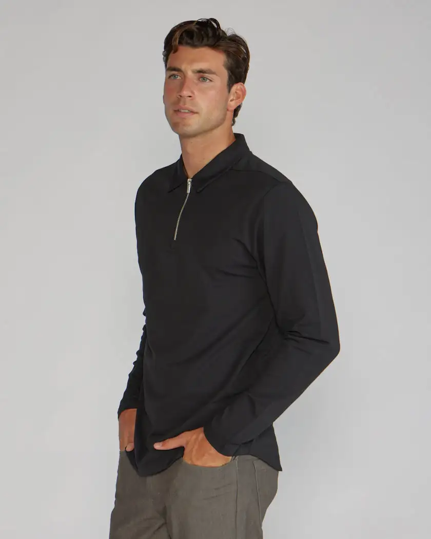 Lux Long Sleeve Zip Polo