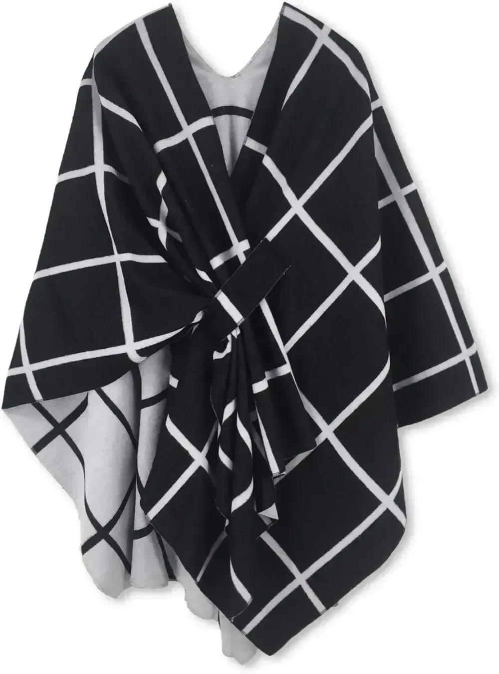 Women's Shawl Wrap Poncho Ruana Cape Open Front Cardigan Shawls for Fall Winter