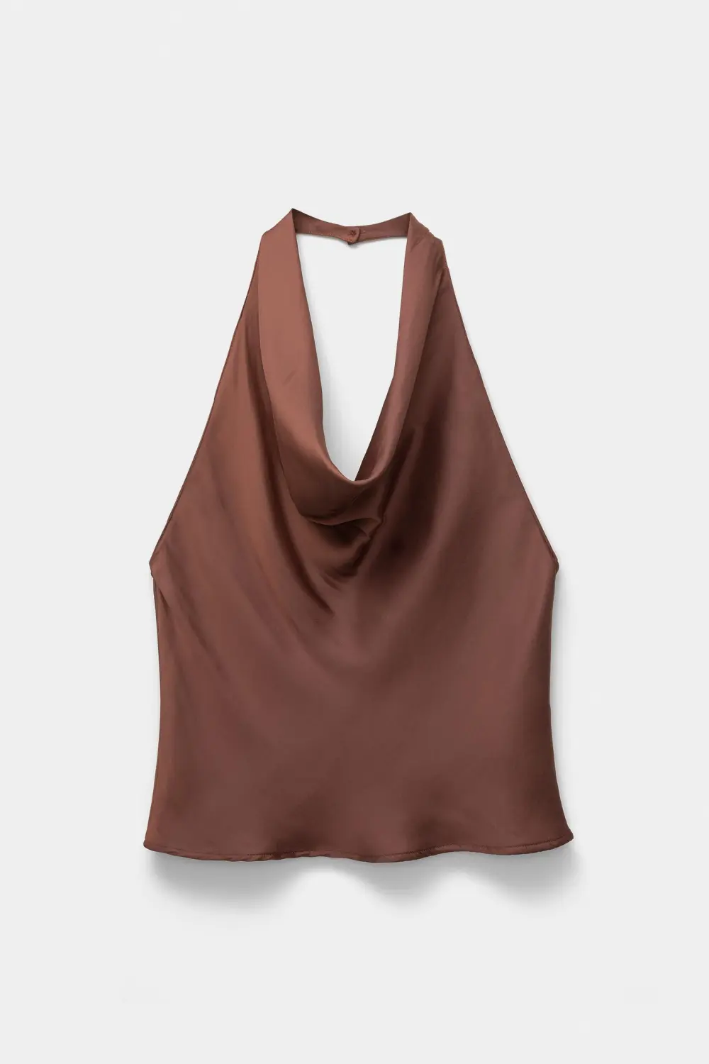 Satin halter top with open back