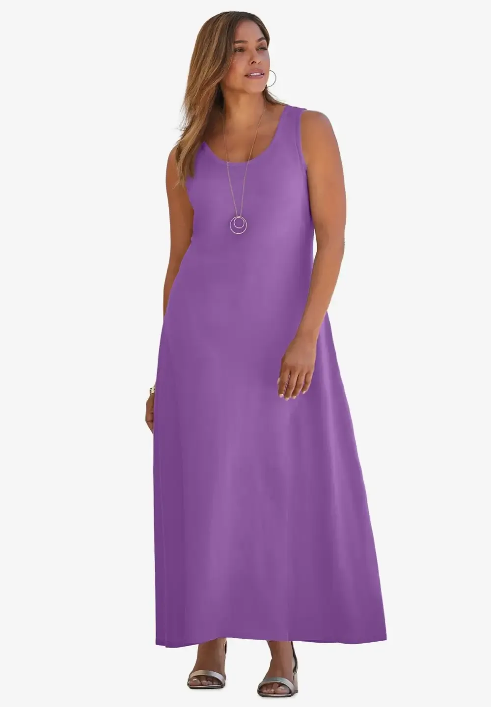 Stretch Cotton Tank Maxi Dress