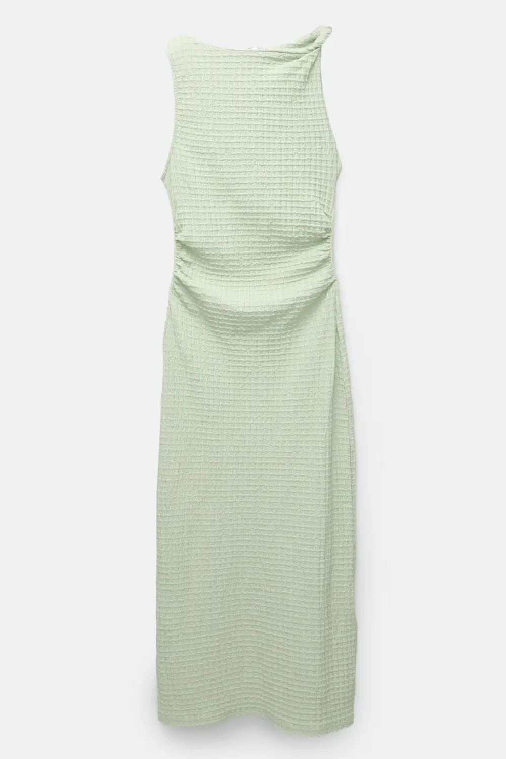 Vestido midi efecto arrugado