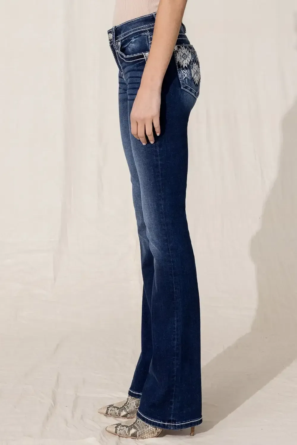 Crystal Flakes Bootcut Jeans