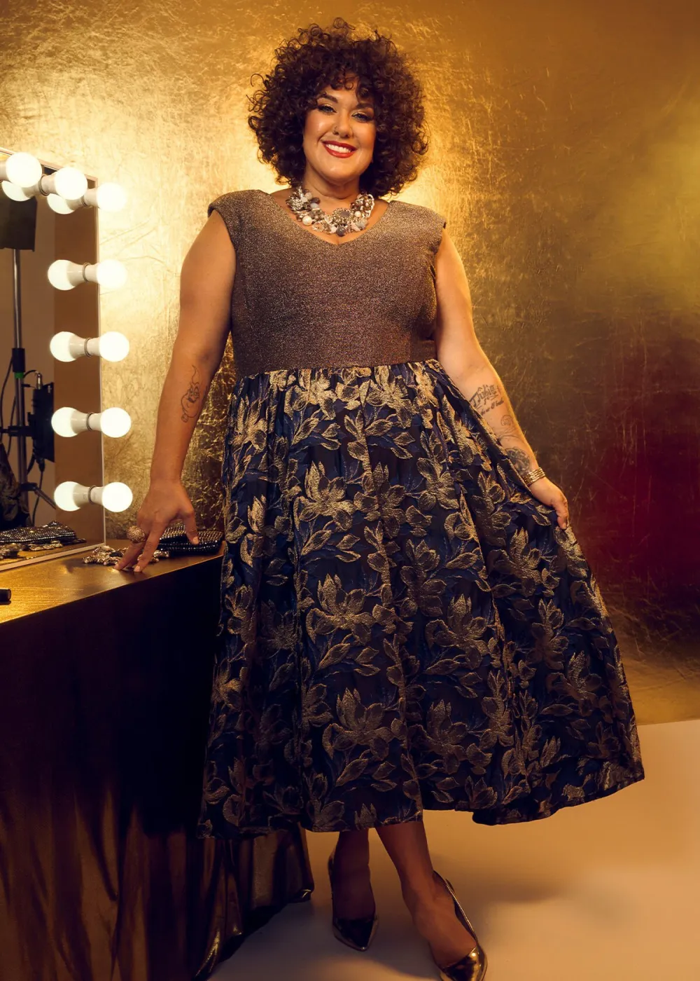 Carol Floral Jacquard Gown