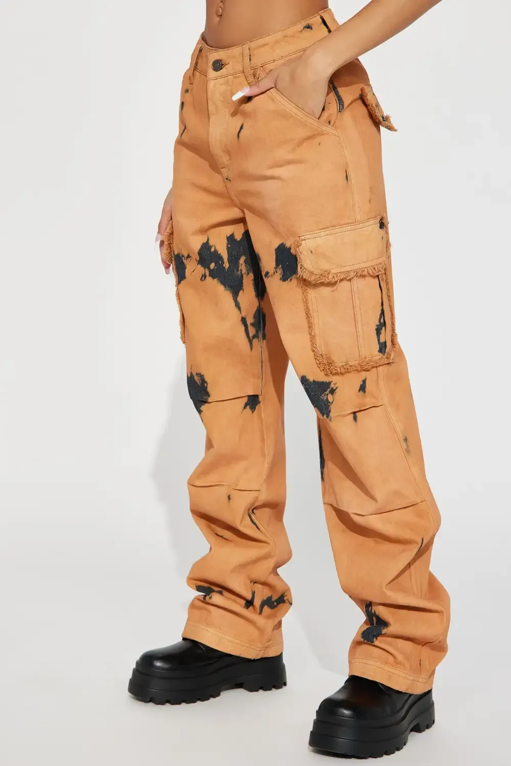 Mix It Up Non Stretch Cargo Jean - Tan