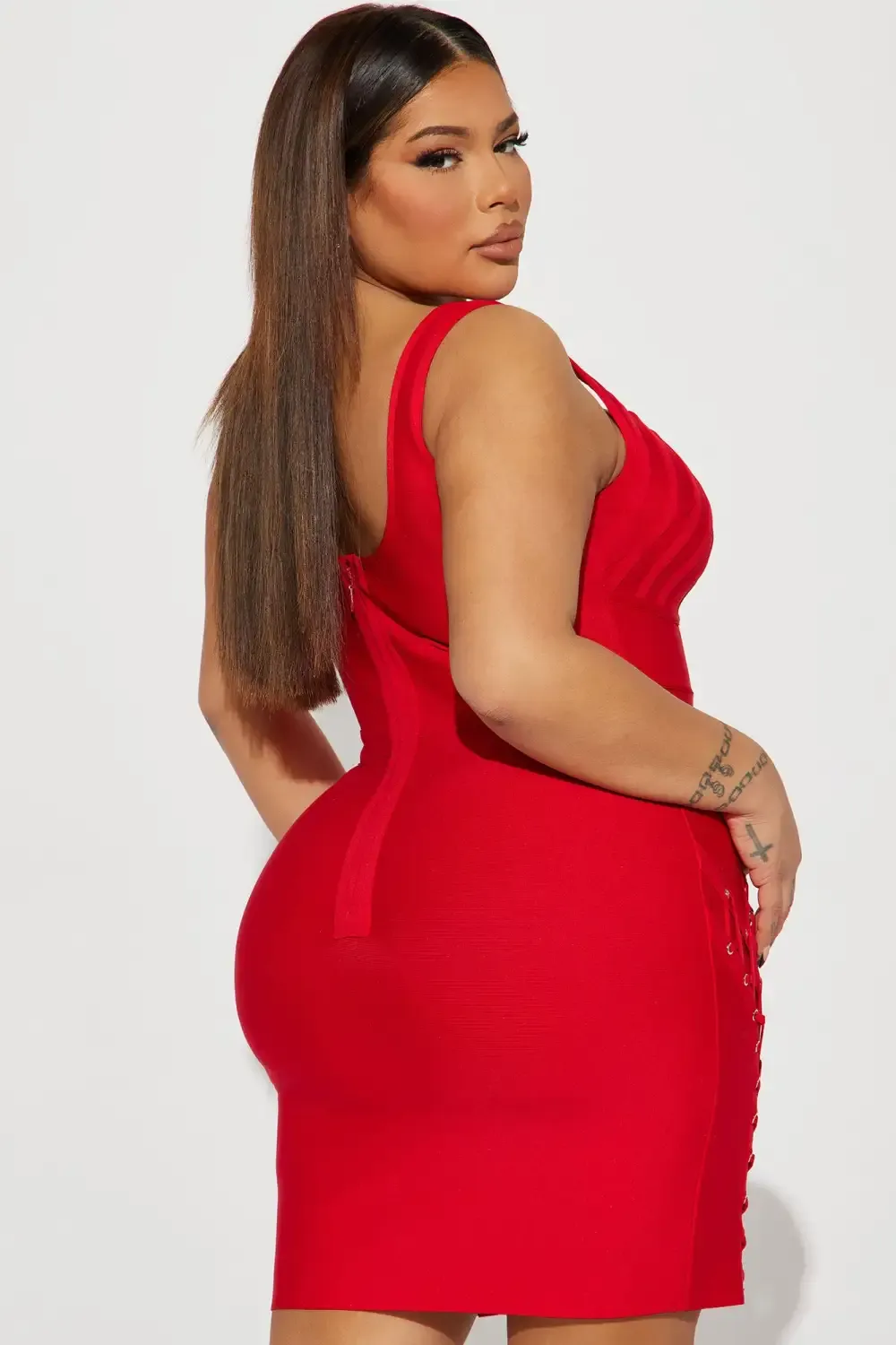 Keira Bandage Mini Dress - Red