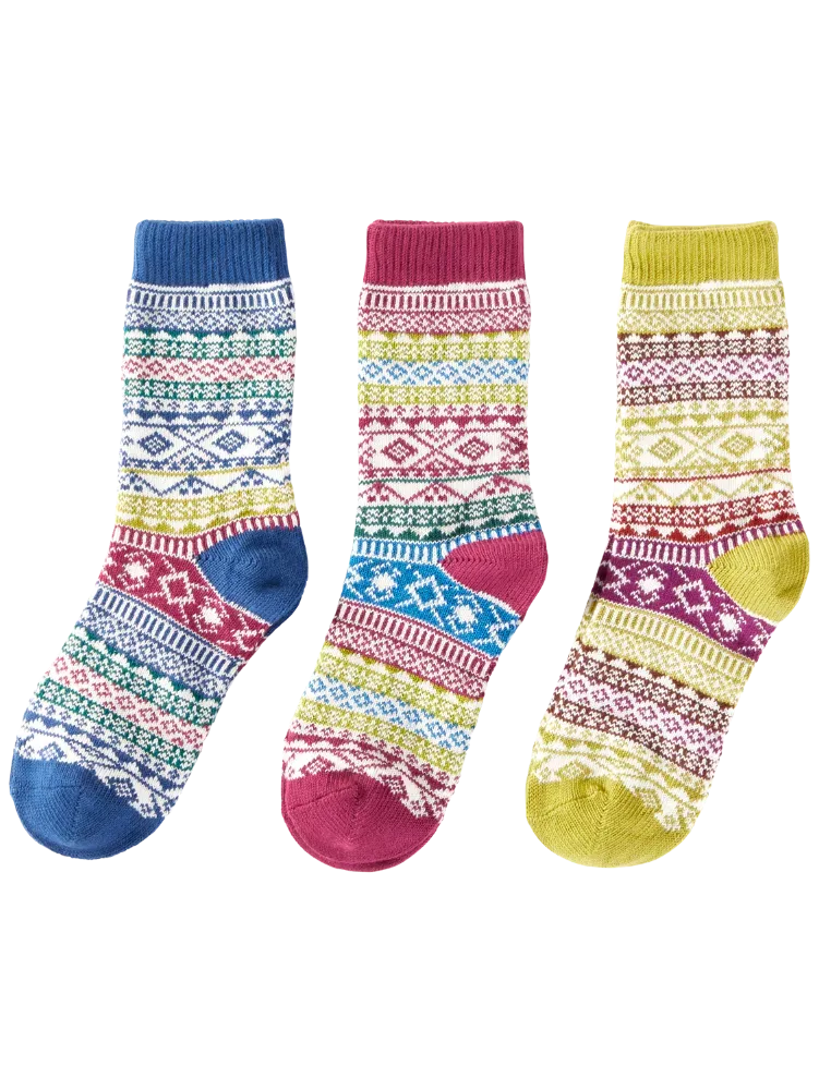 Women's Fair Isle Sock Trio Gift Set