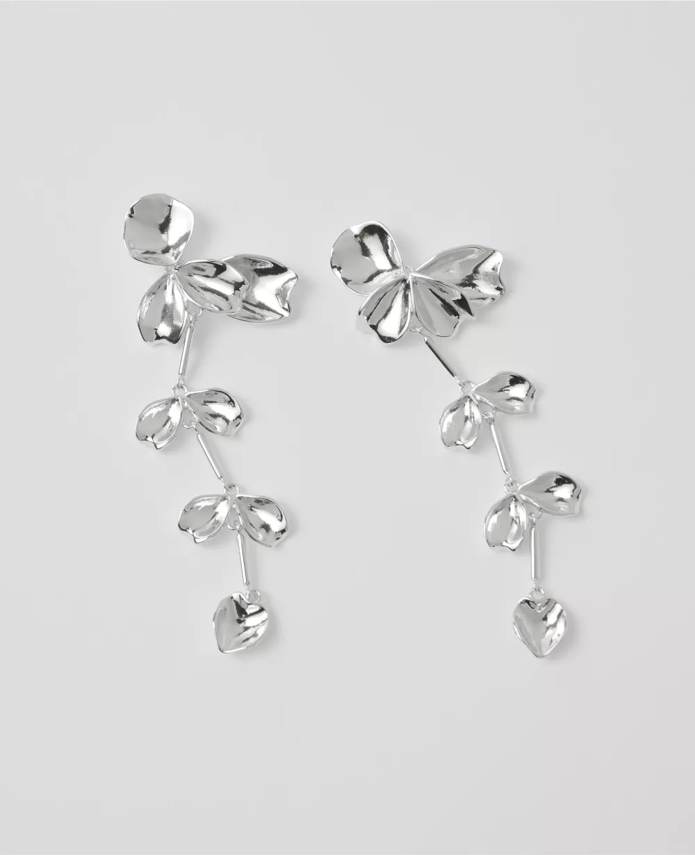 Metal Flower Drop Earrings