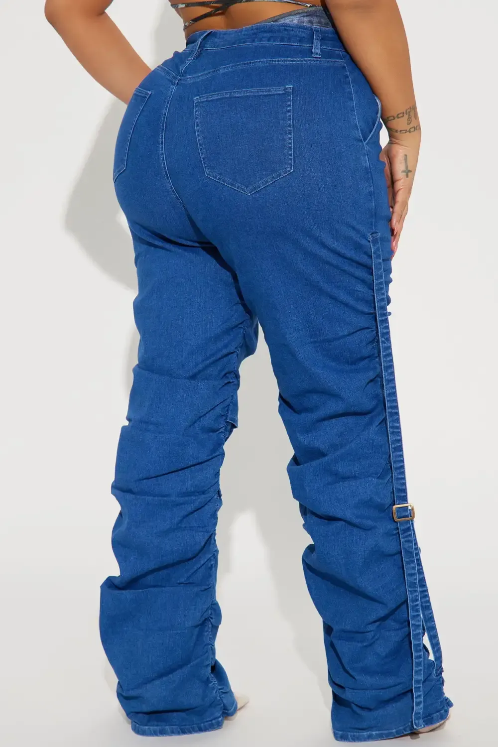 Willow Stacked Stretch Straight Leg Jeans - Dark Wash