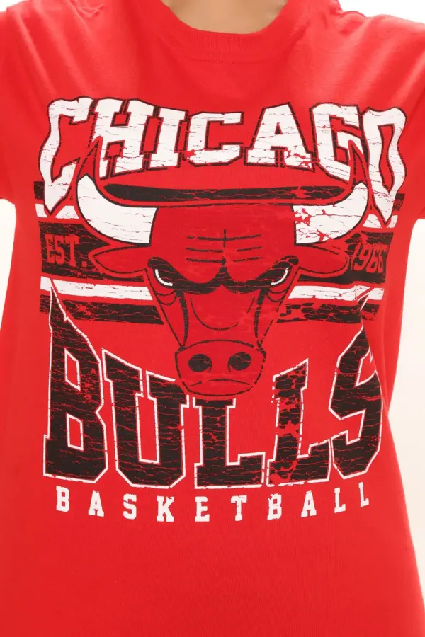 Chicago Bulls Love Short Sleeve Tee - Red
