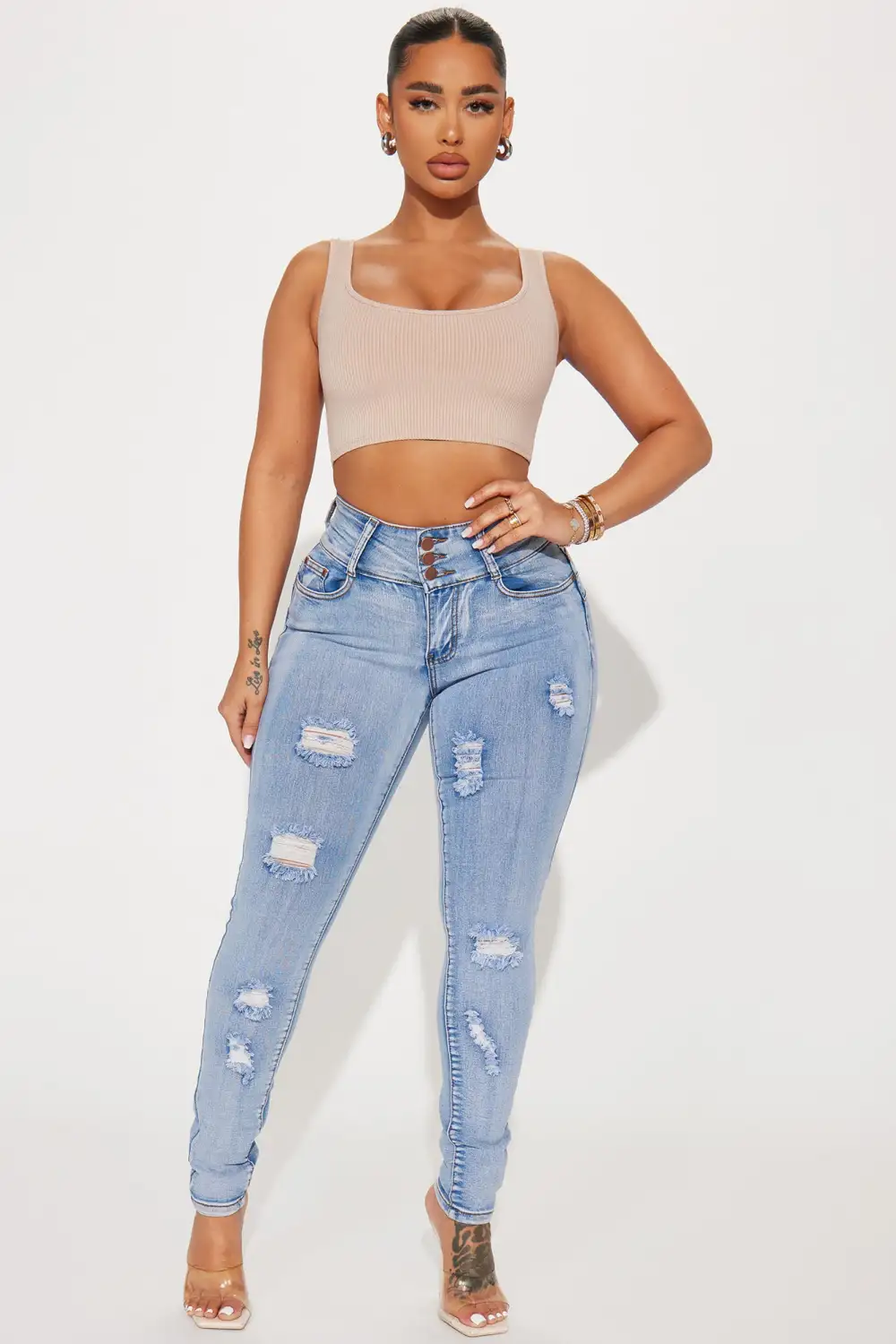 Baby Got Back Booty Lifting Jeans - Light Blue Wash