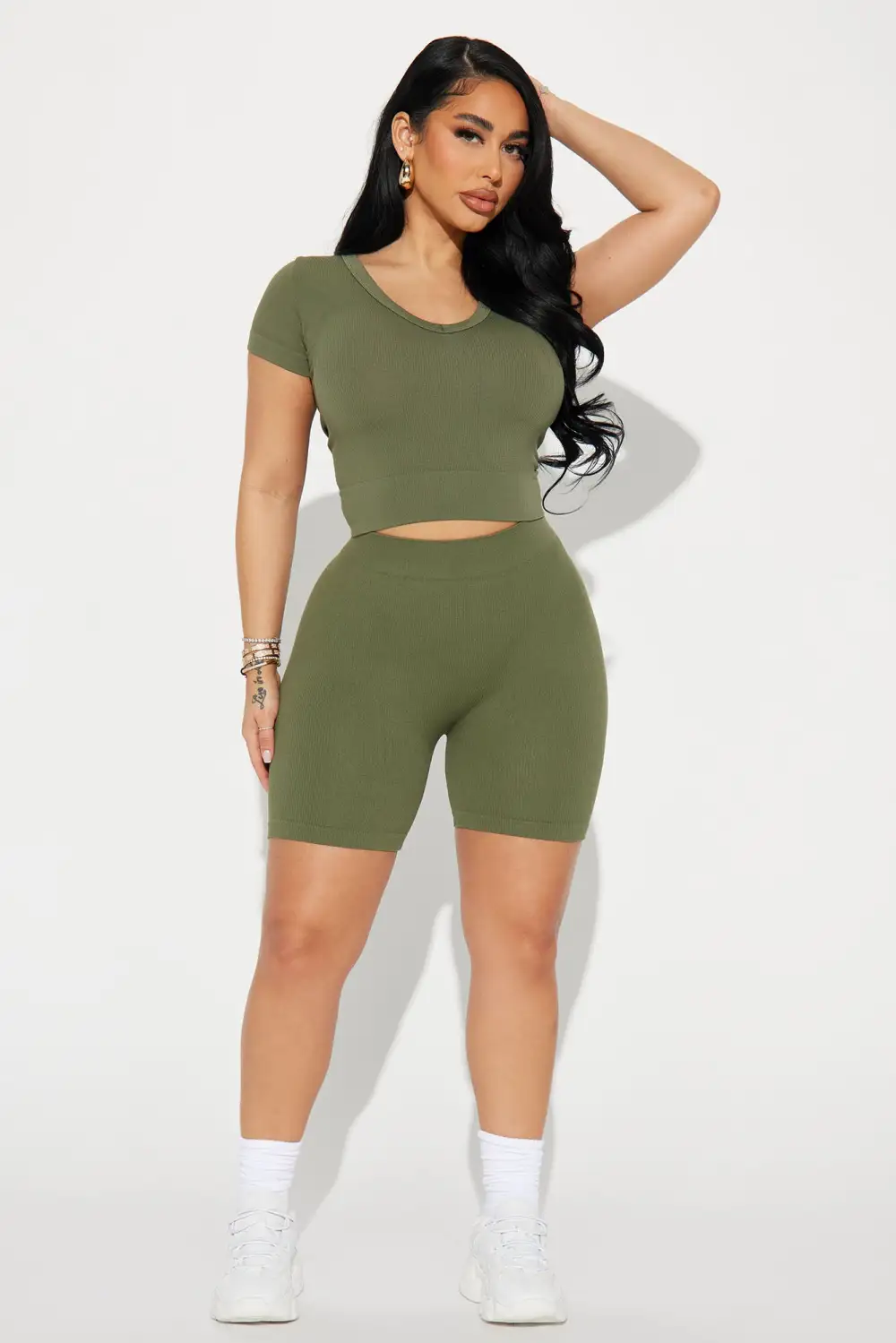 Alisa Seamless Short Set - Olive