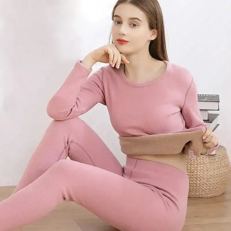 Winter Thermal Underwear Double Layer Warm Lingerie Suit