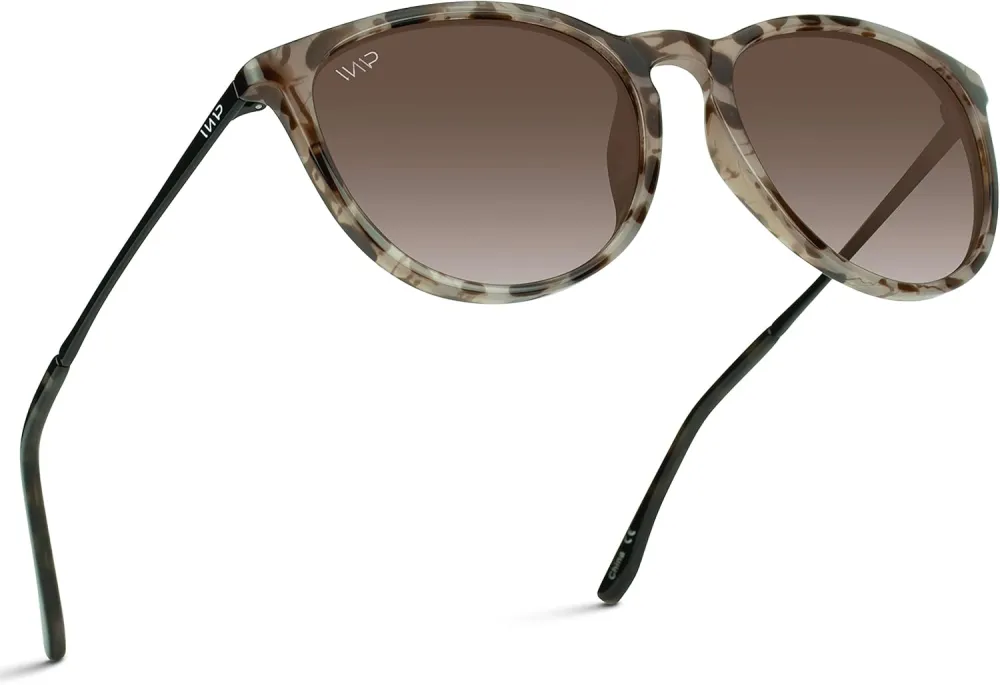 WearMe Pro Women's Round Sunglasses with Polarized UV Protection, Trendy Retro Designer Style