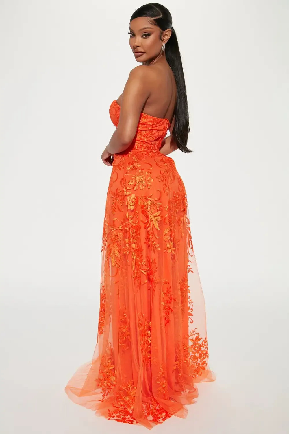 Everlasting Lace Maxi Dress - Orange