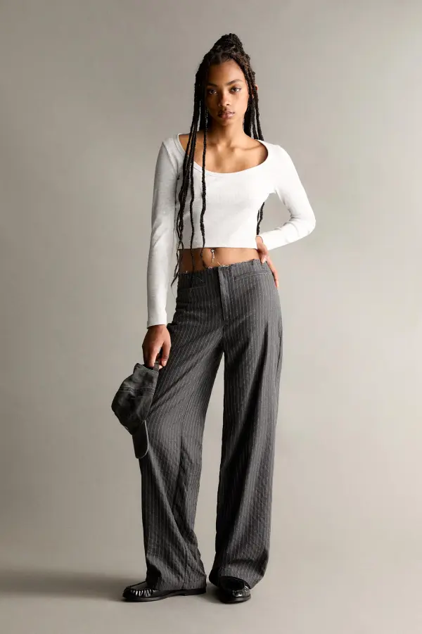Ribbed long sleeve top