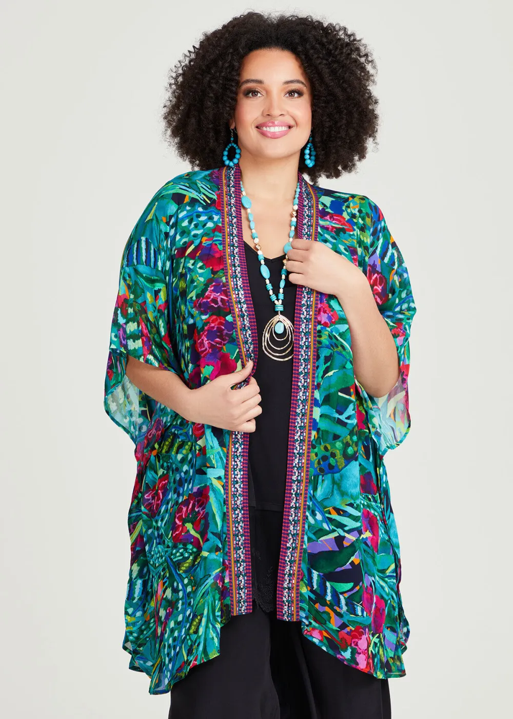 Natural Tropical Tones Kimono