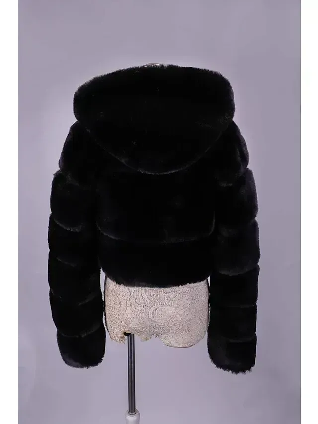 Women's faux fur coat teddy coat Sherpa coat chic modern elegant luxury fur