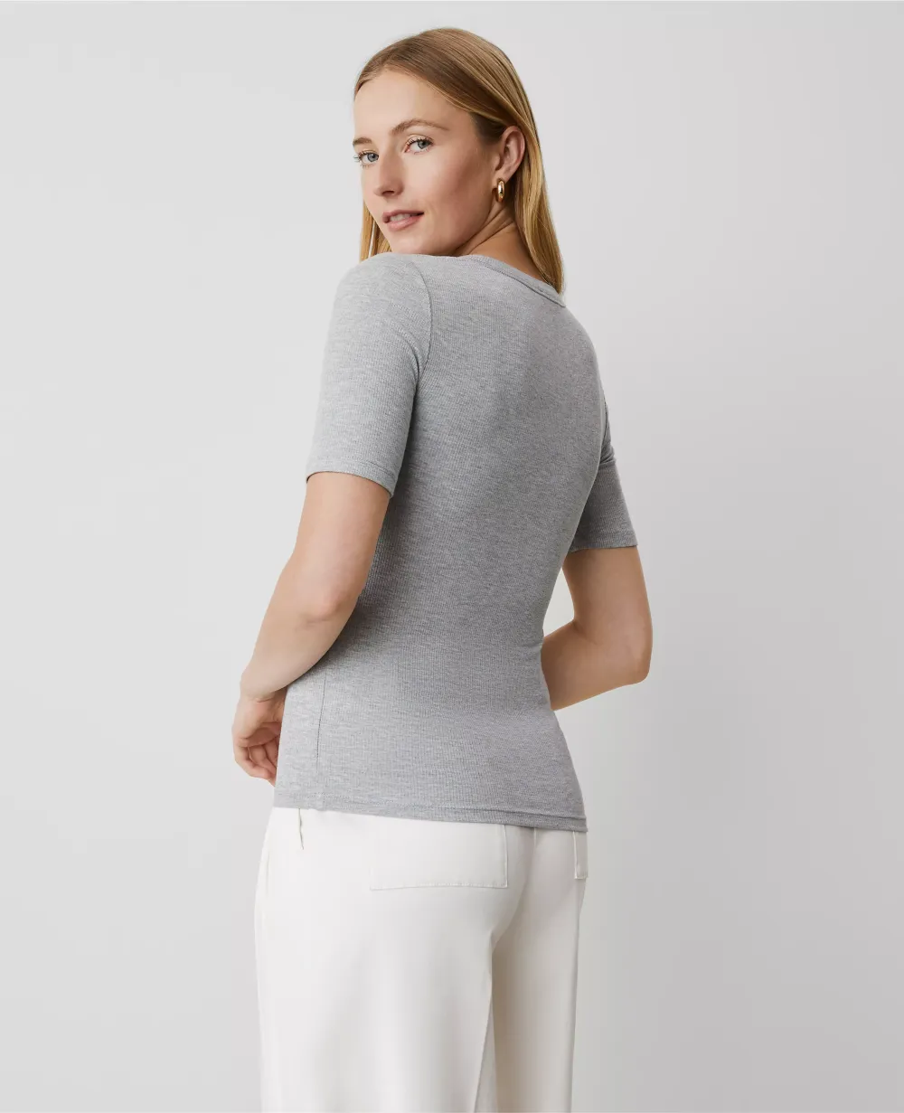 Weekend Collection Ribbed Henley Tee
