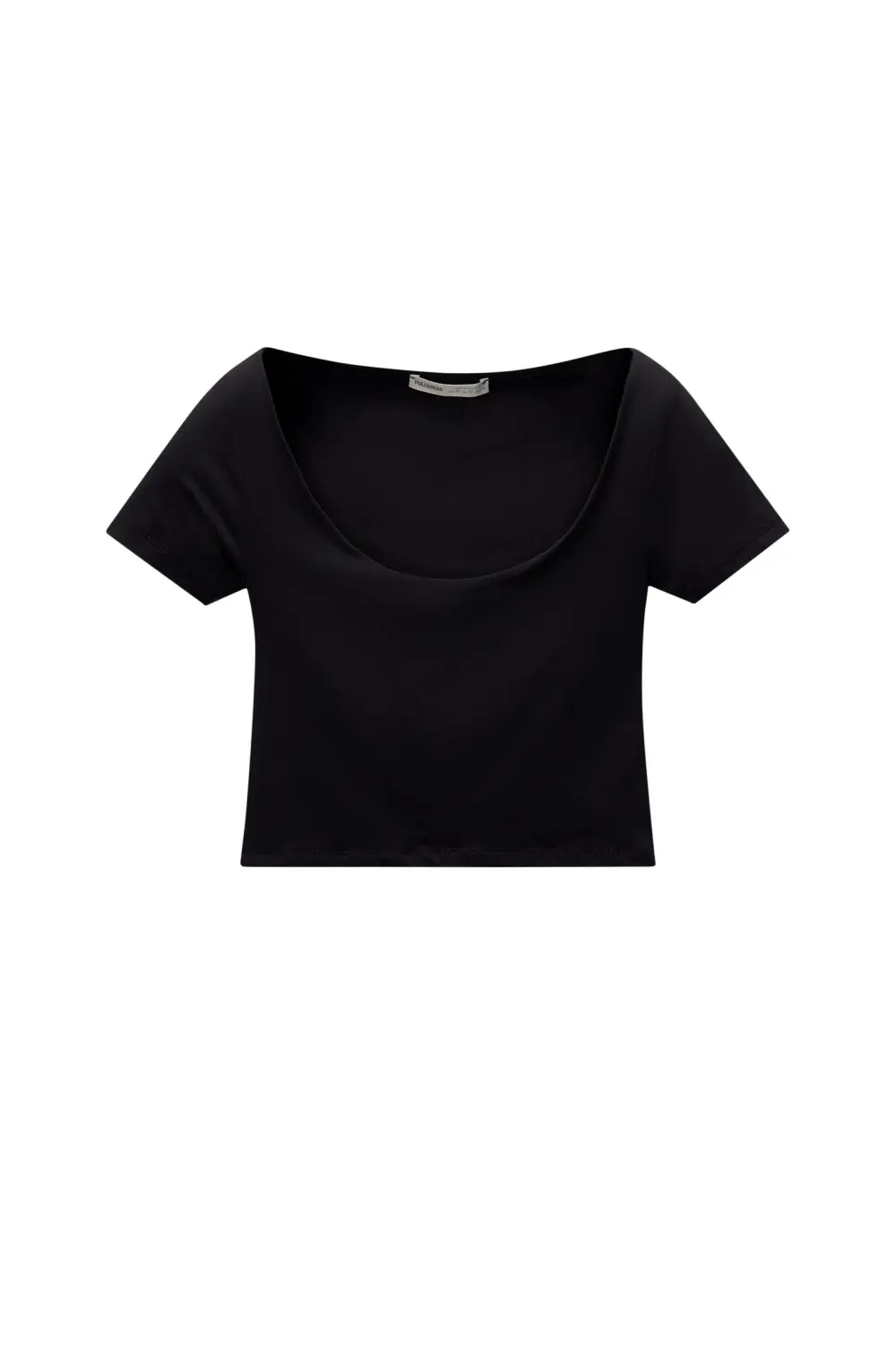 Cropped polyamide T-shirt