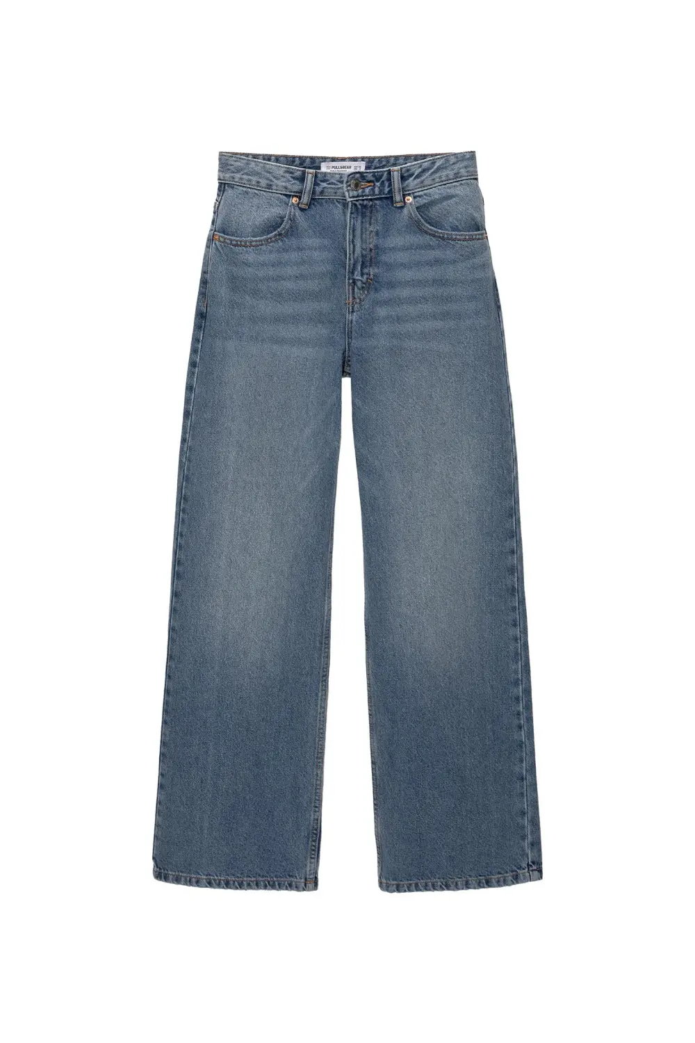 Jeans wide leg tiro alto