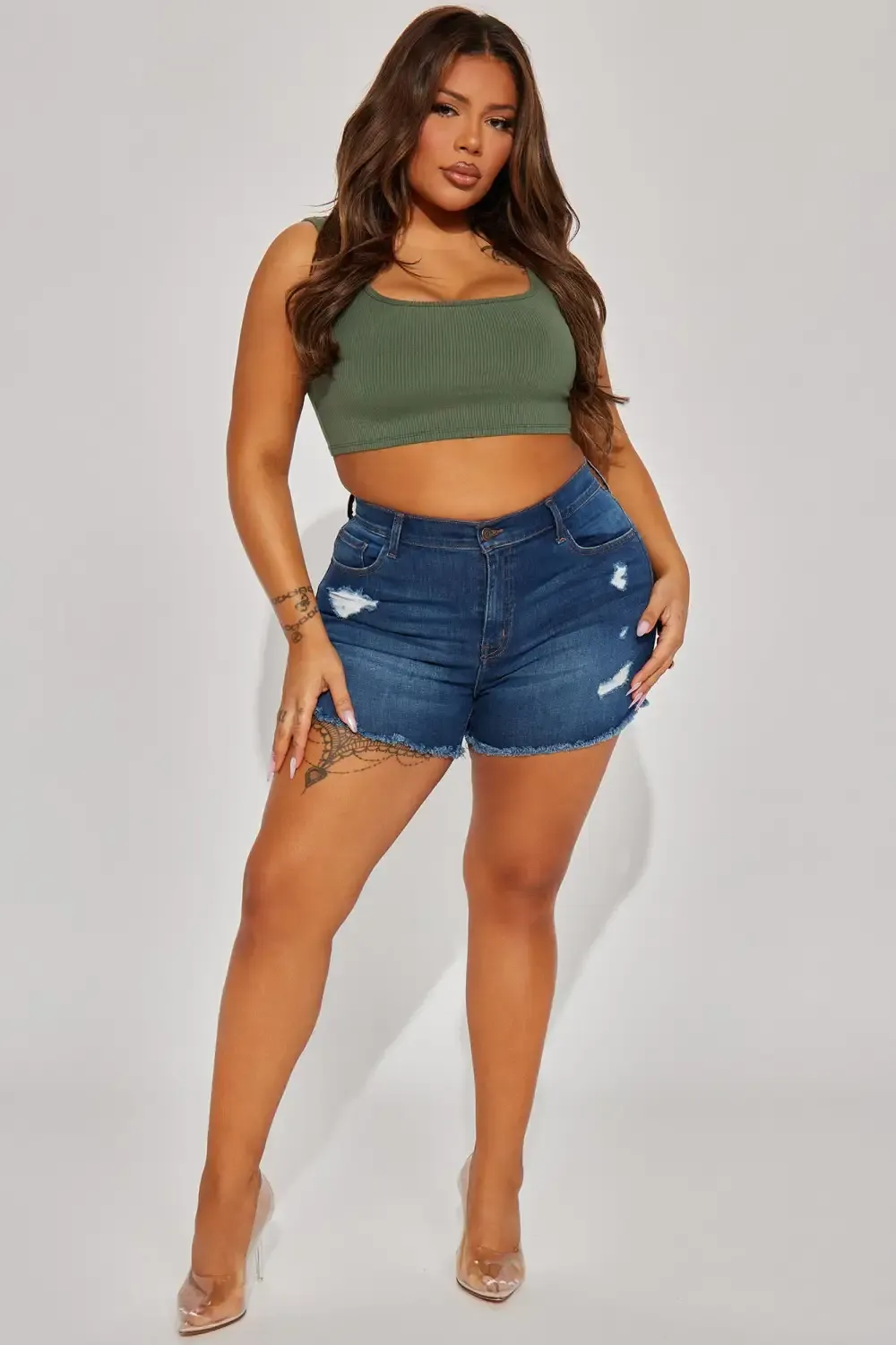 Right And Tight Lux Stretch Denim Shorts - Dark Wash