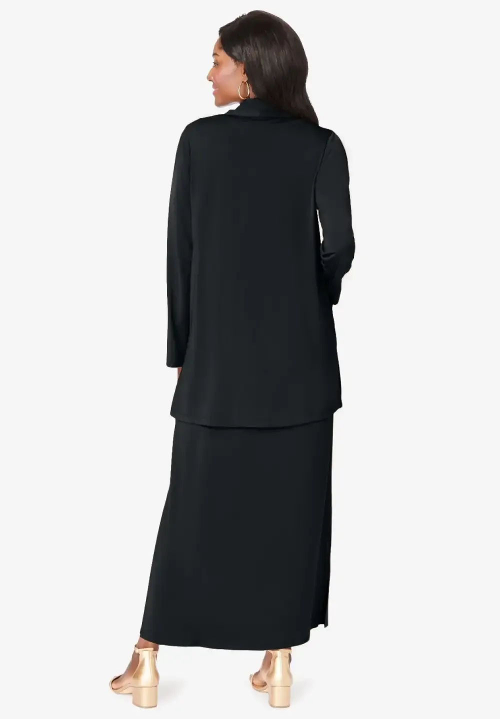 2-Piece Cowlneck Jacket Dress