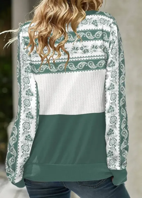 Sage Green Lace Up Long Sleeve Sweatshirt