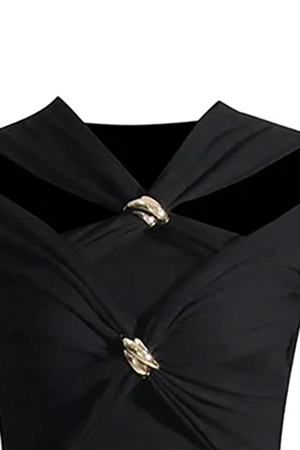 Classy Metallic Trim Twist Cutout Long Sleeve Ruched Crop Jersey T Shirt