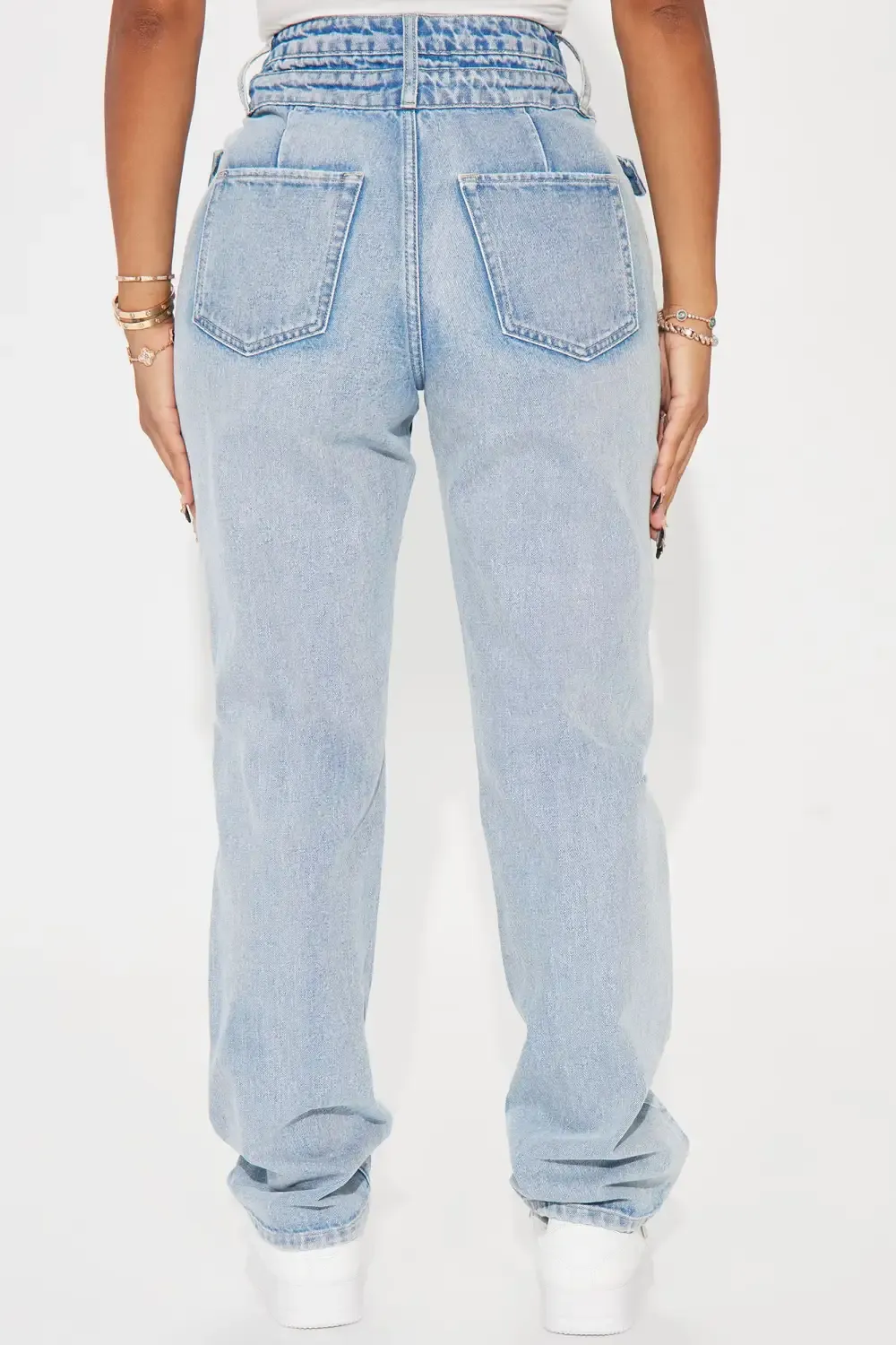 Past And Present Crossover Jeans - Light Wash