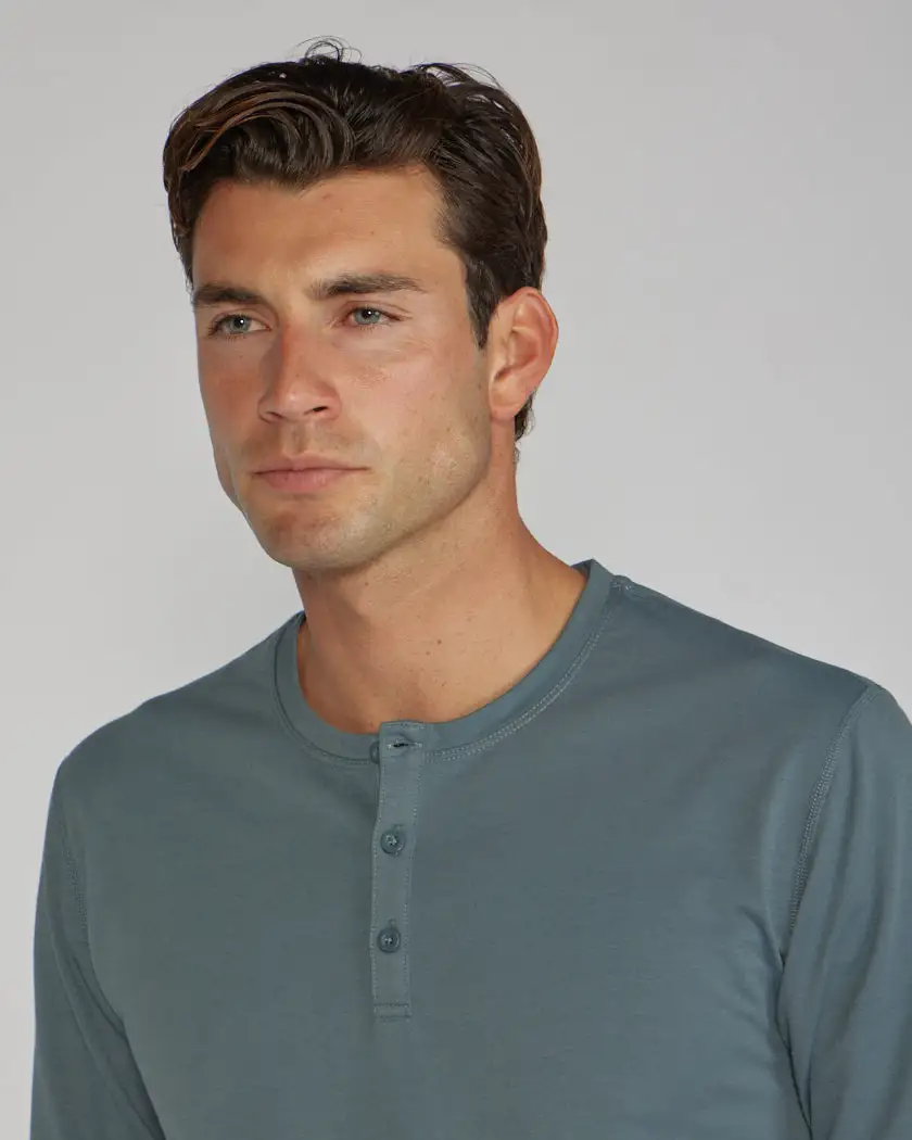 Henley Drop-Cut Long Sleeve: Bylt Signature