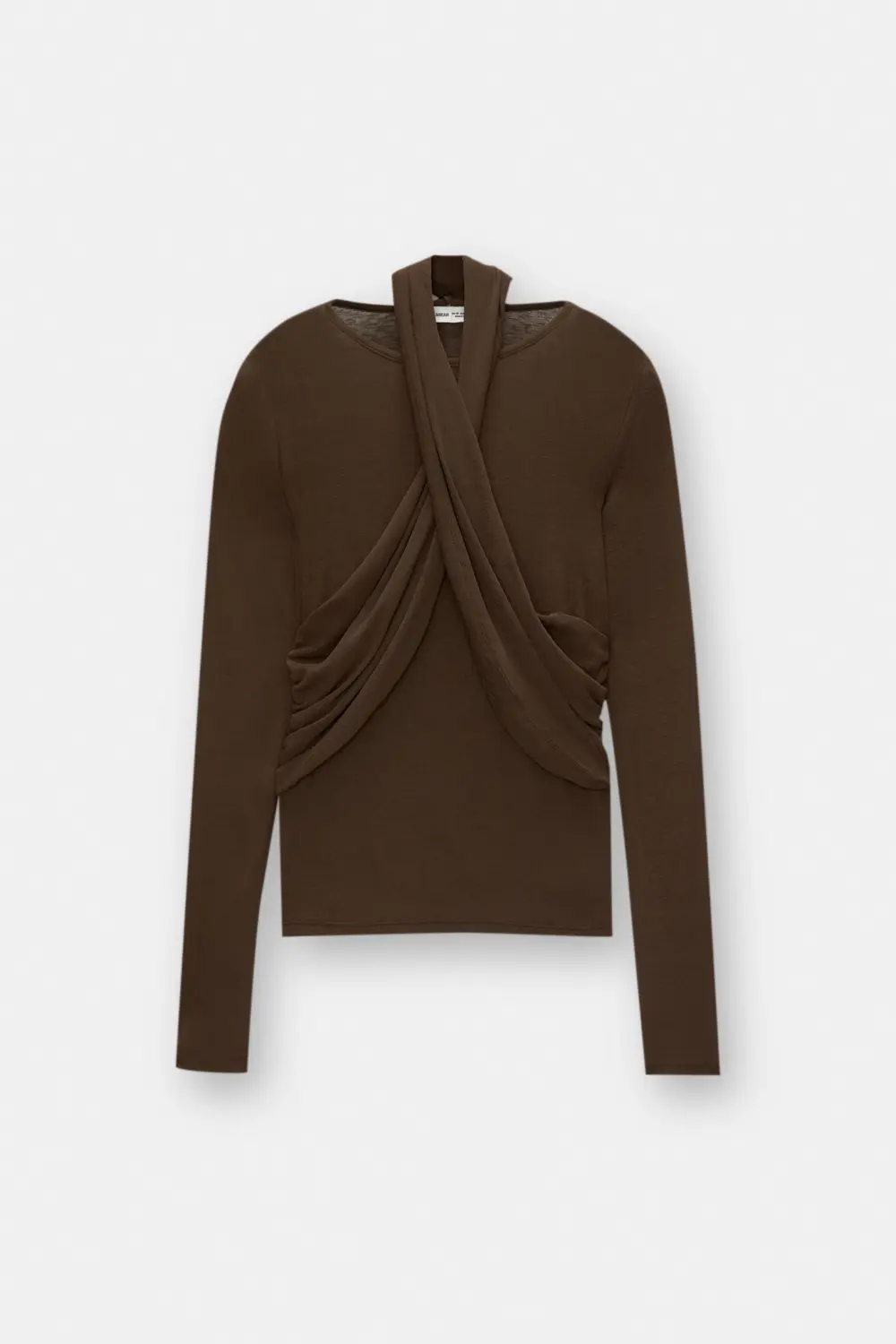 Crossover neckline T-shirt