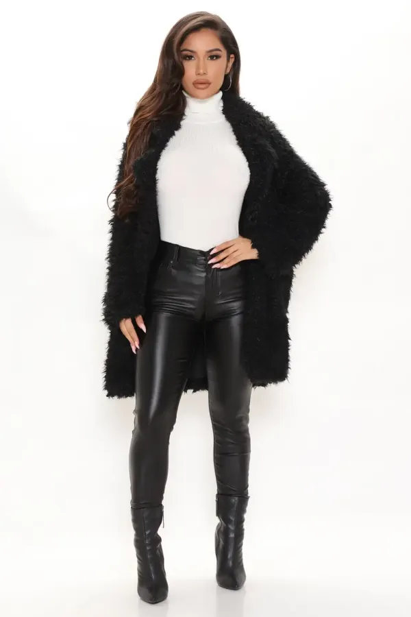 Sugar Daddy Teddy Jacket - Black