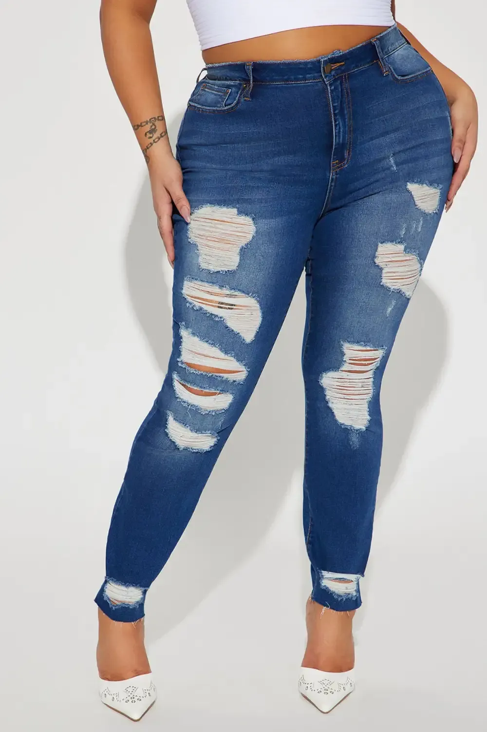 Imagine That High Rise Stretch Skinny Jeans - Dark Wash