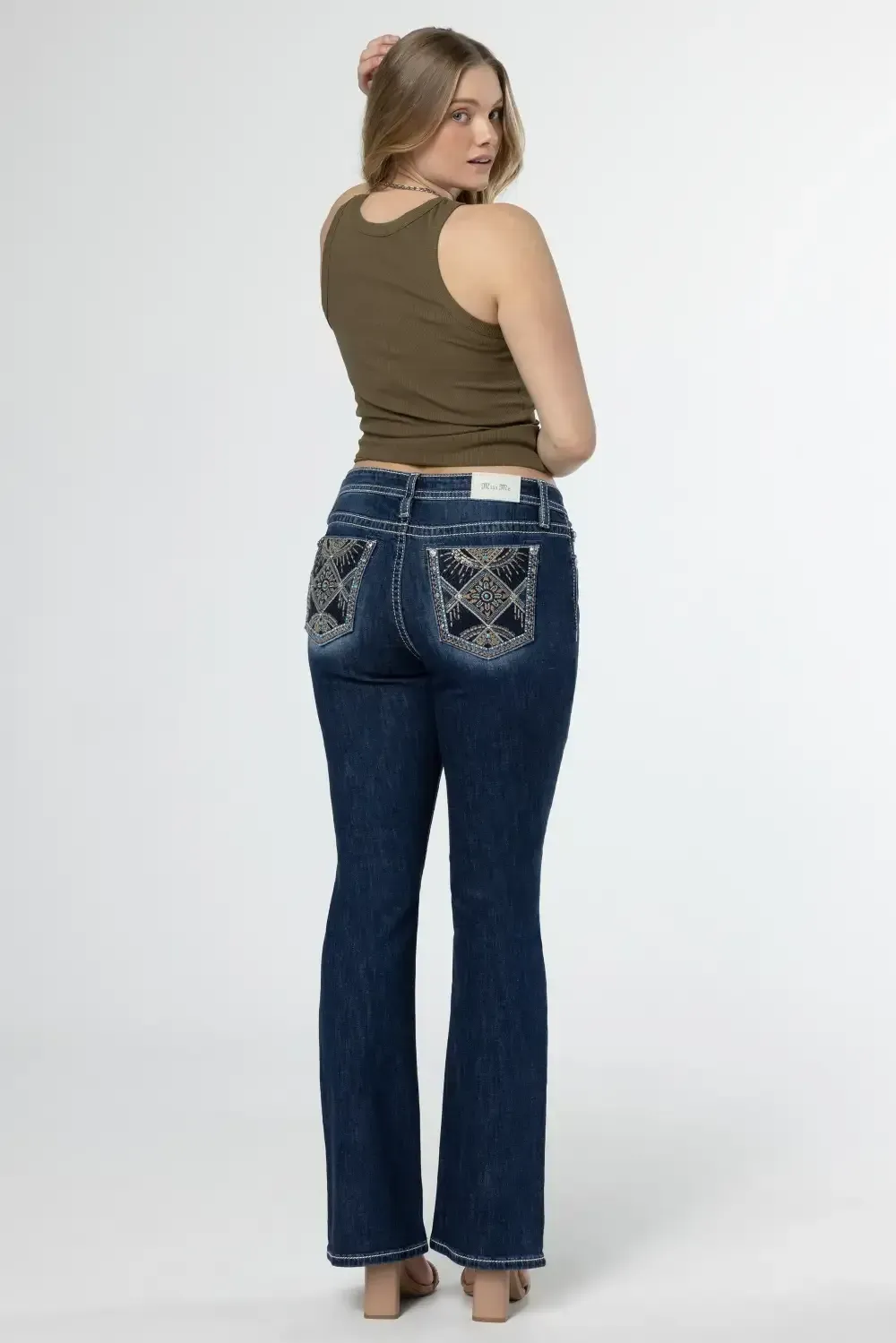 Floral Scene Bootcut Jeans