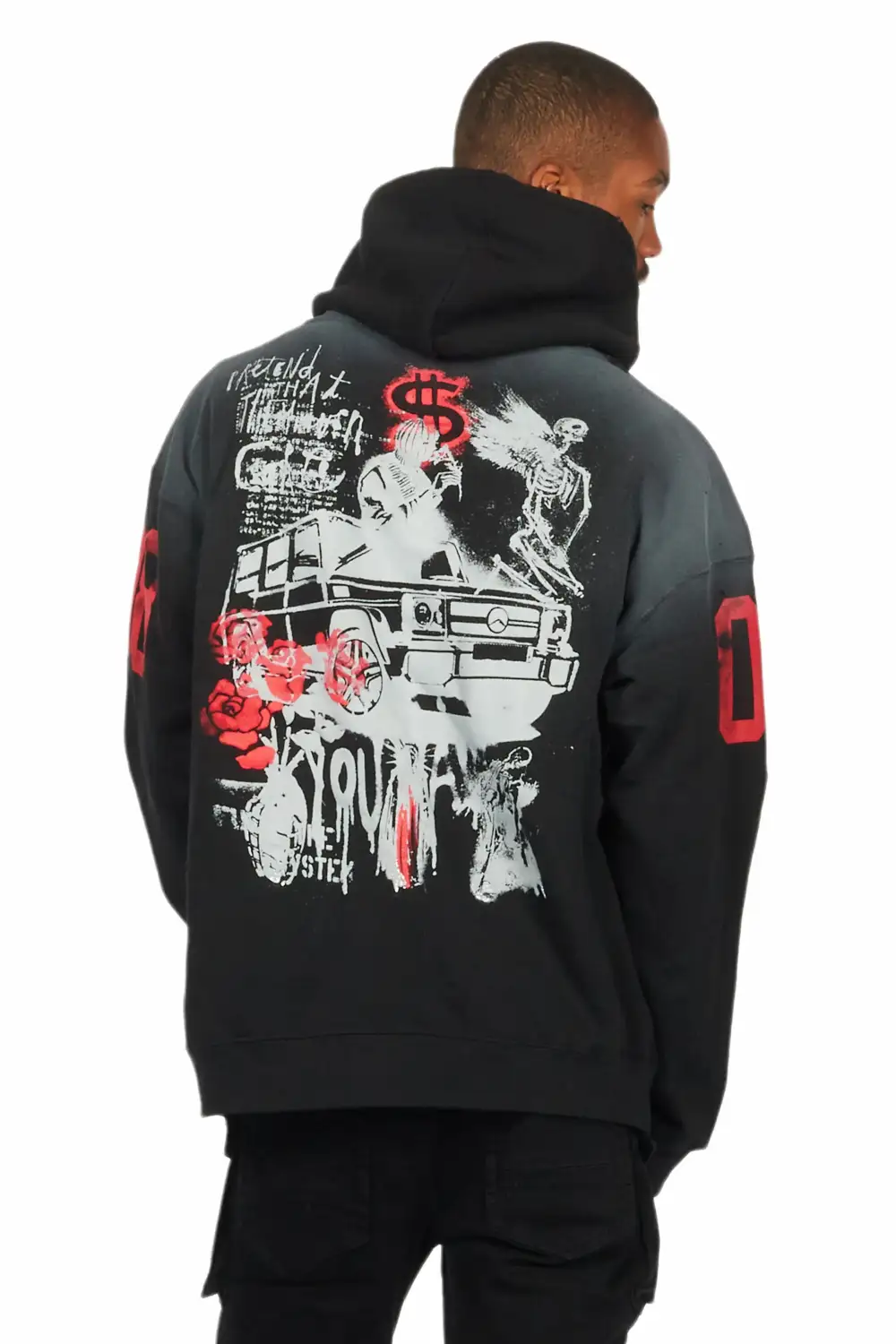 Grill Black Graphic Hoodie