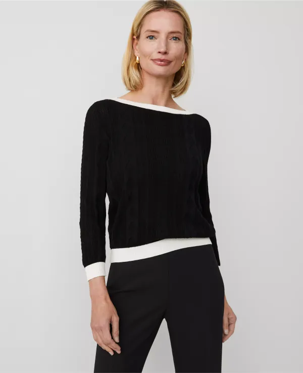 Contrast Mixed Stitch Sweater
