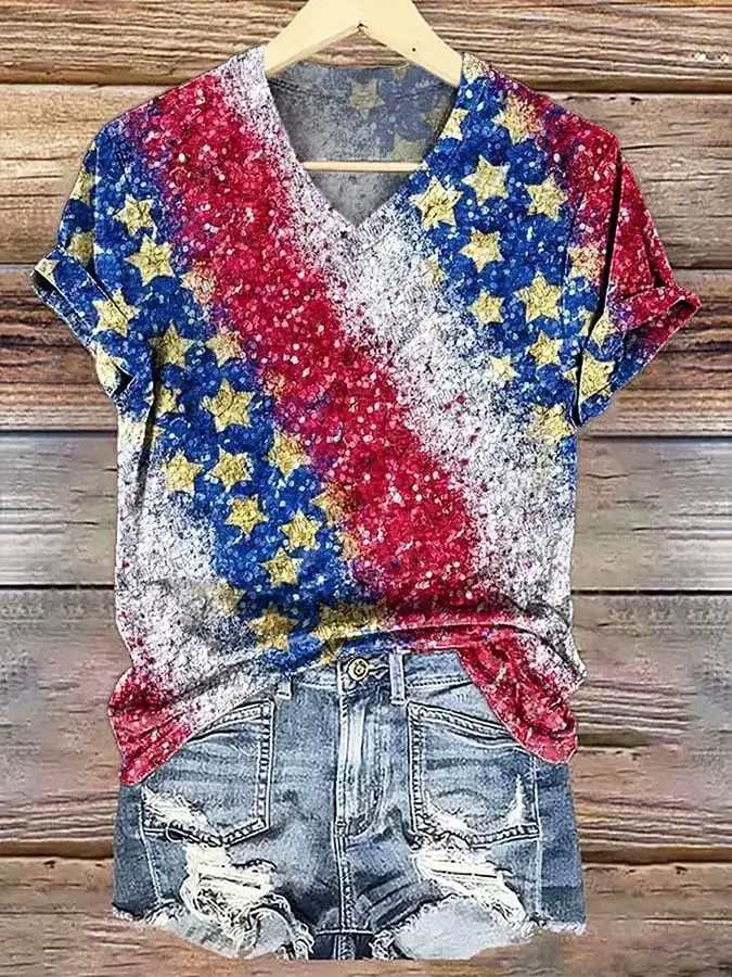 Women'S Independence Day Print T-Shirt