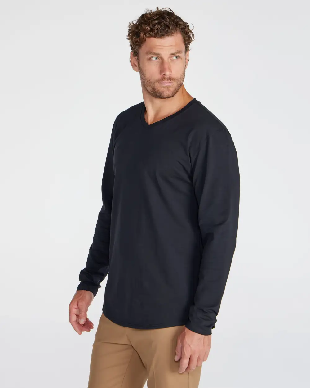 V-Neck Long Sleeve Drop-Cut: Lux