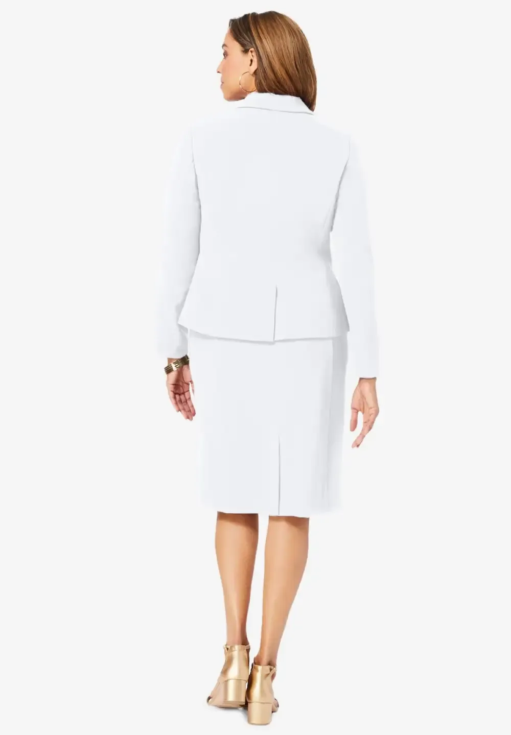2-Piece Stretch Crepe Single-Breasted Jacket Dress
