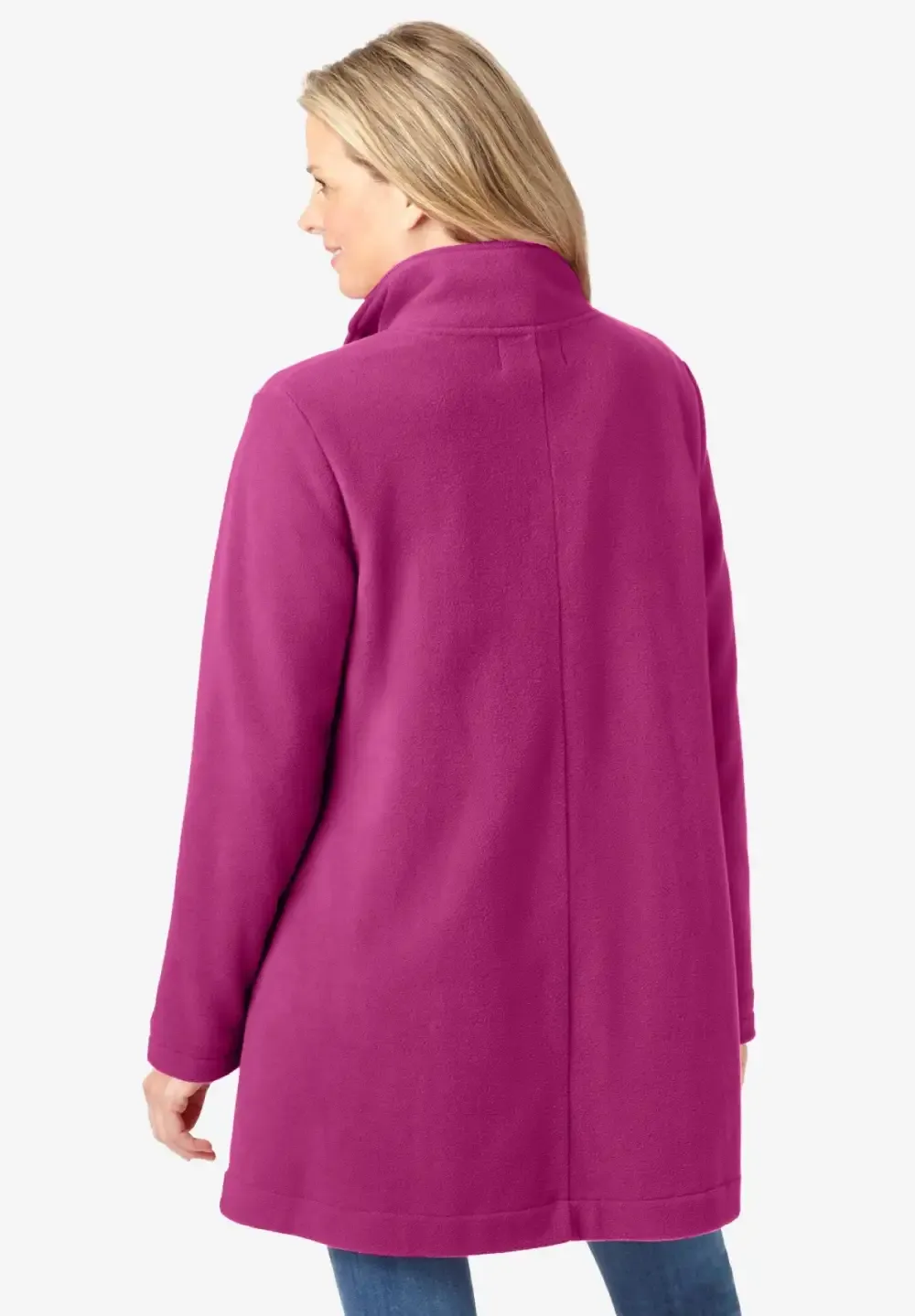 Fleece Swing Funnel-Neck Coat