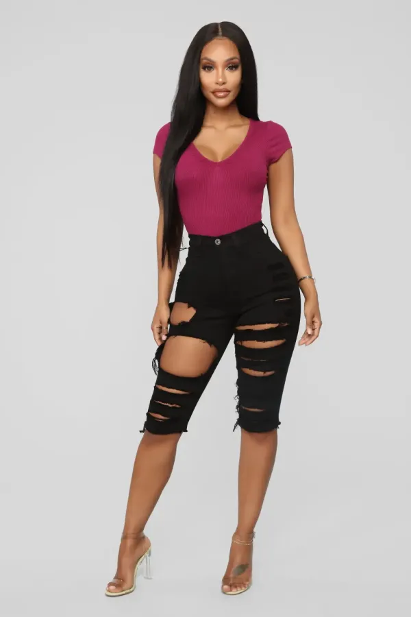 Taking The High Road Bermuda Shorts - Black
