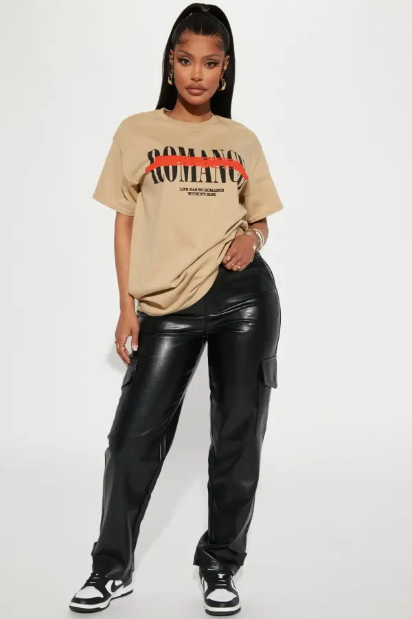Romance Angel Short Sleeve Tee - Tan