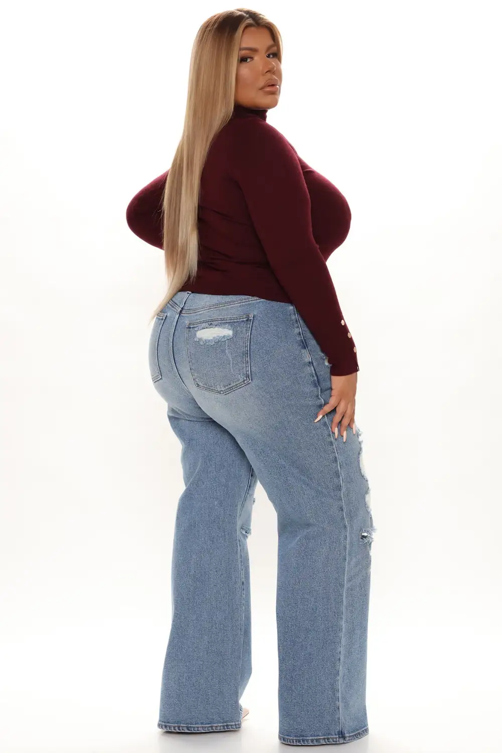 Meet Me Somewhere Turtle Neck Sweater - Wine