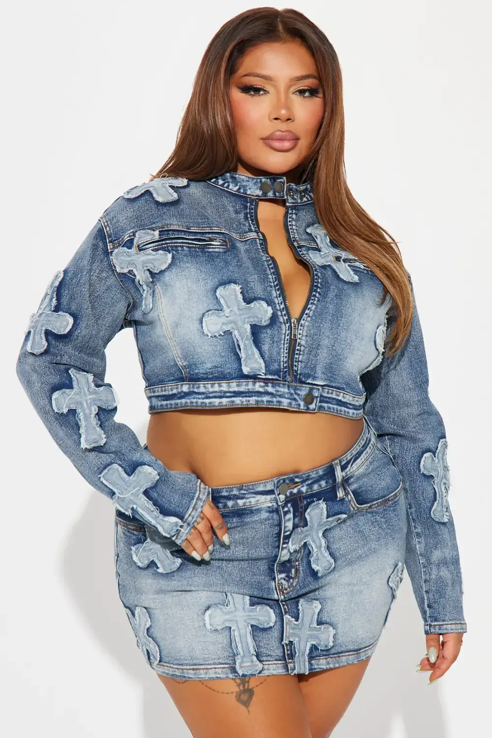 Cross Your Mind Denim Jacket - Medium Wash