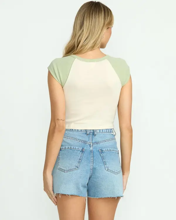 Riley Cut-Off Denim Shorts - Faded Indigo Fray
