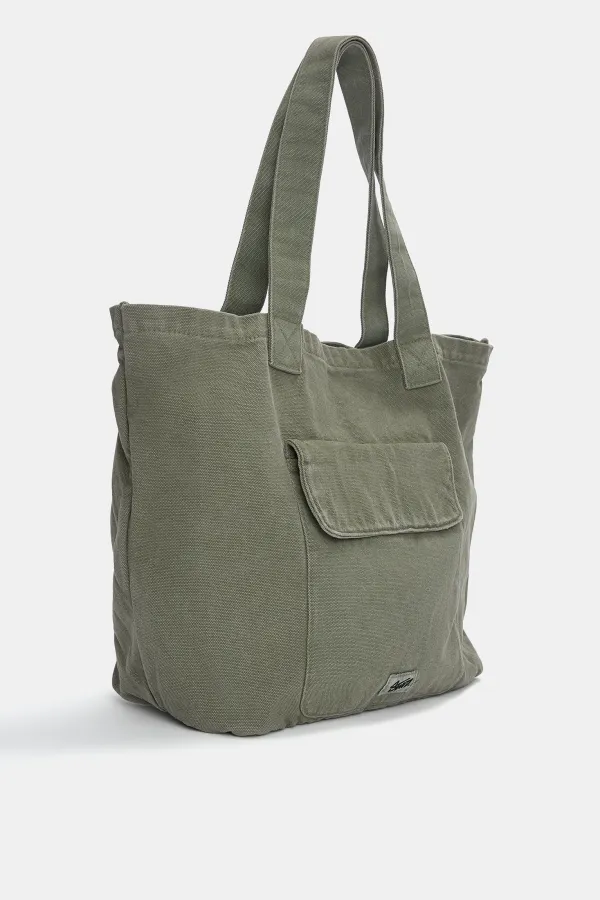 Bolso shopper canvas bolsillo