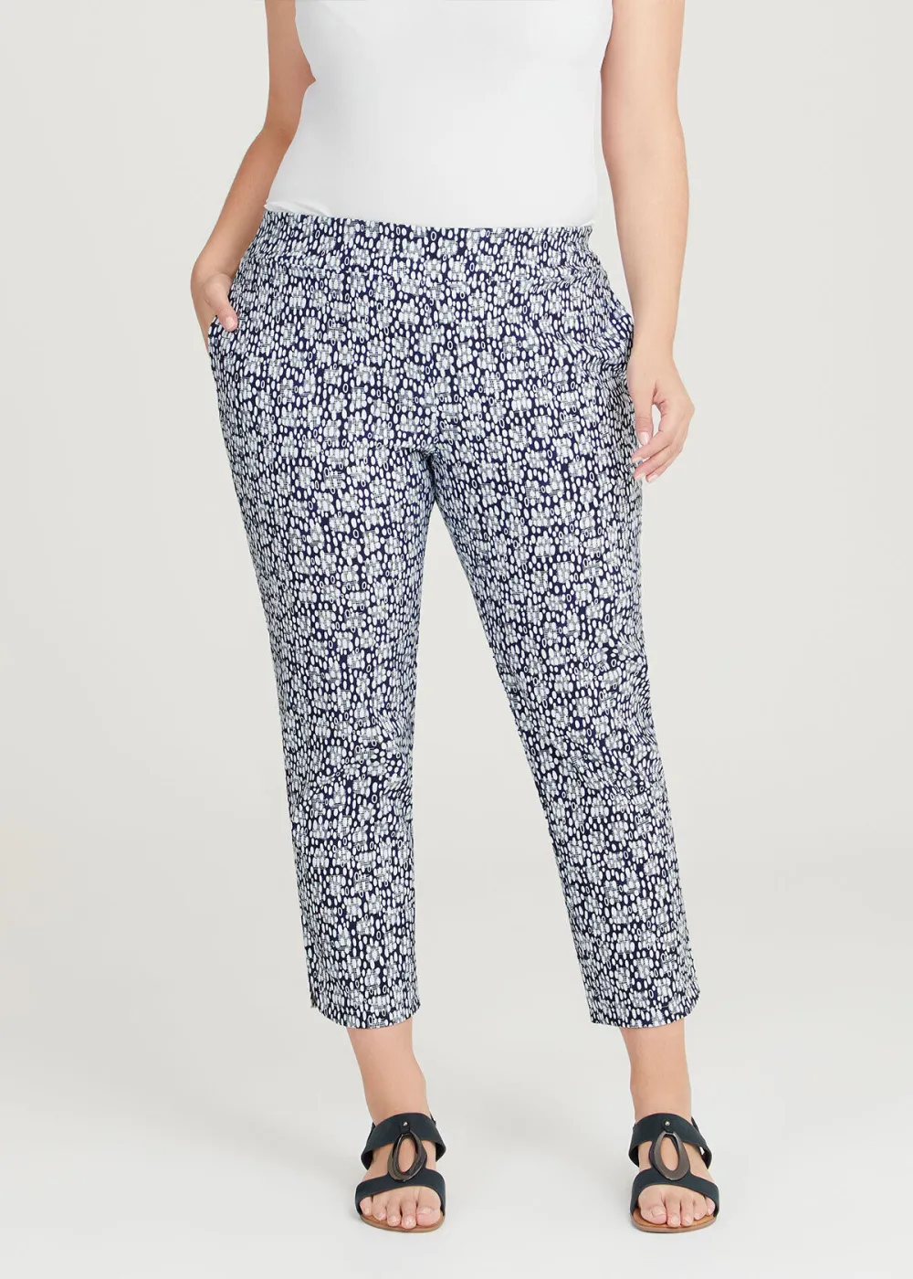 Natural Blue Print Pant