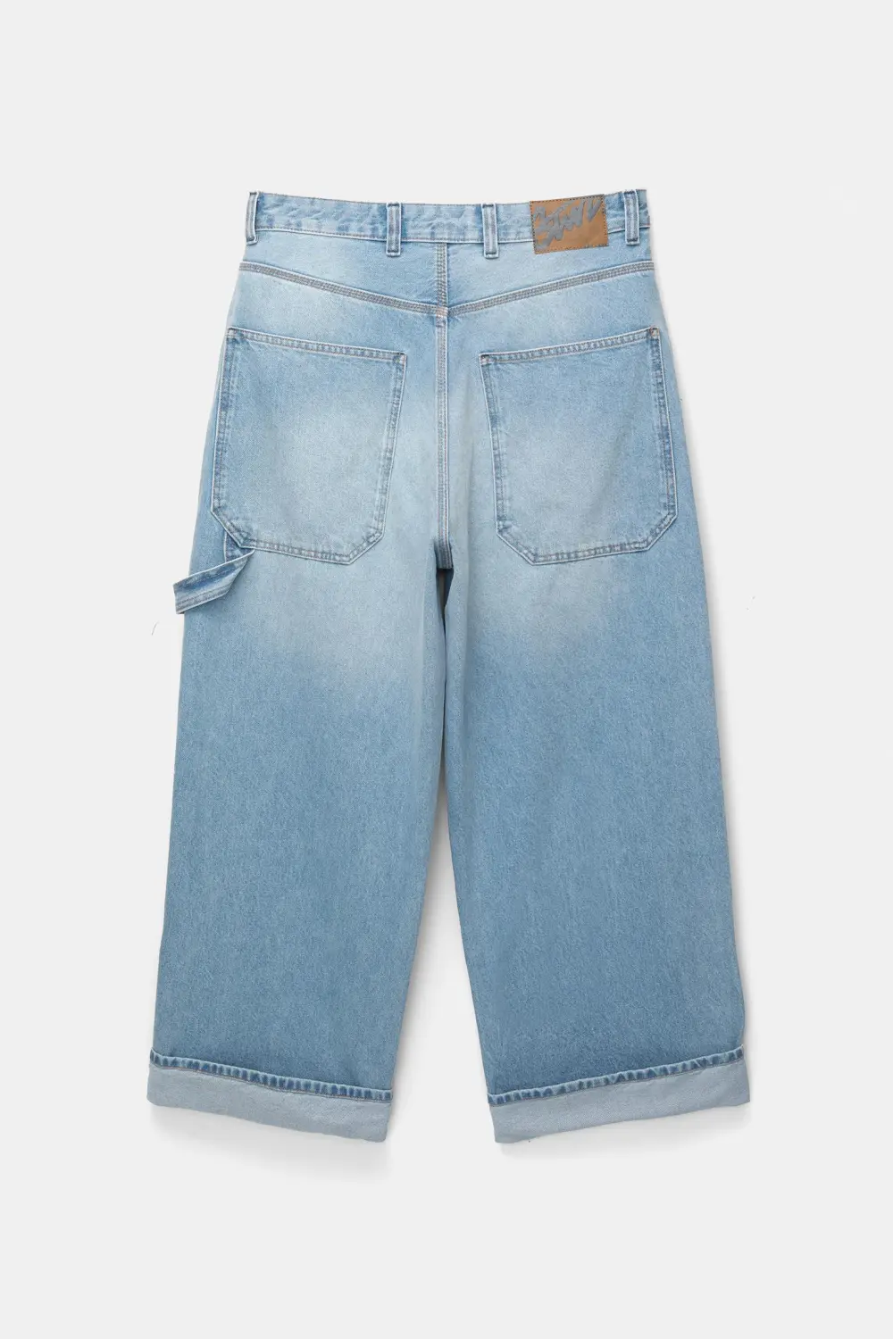 Super baggy carpenter jeans with turn-up hems