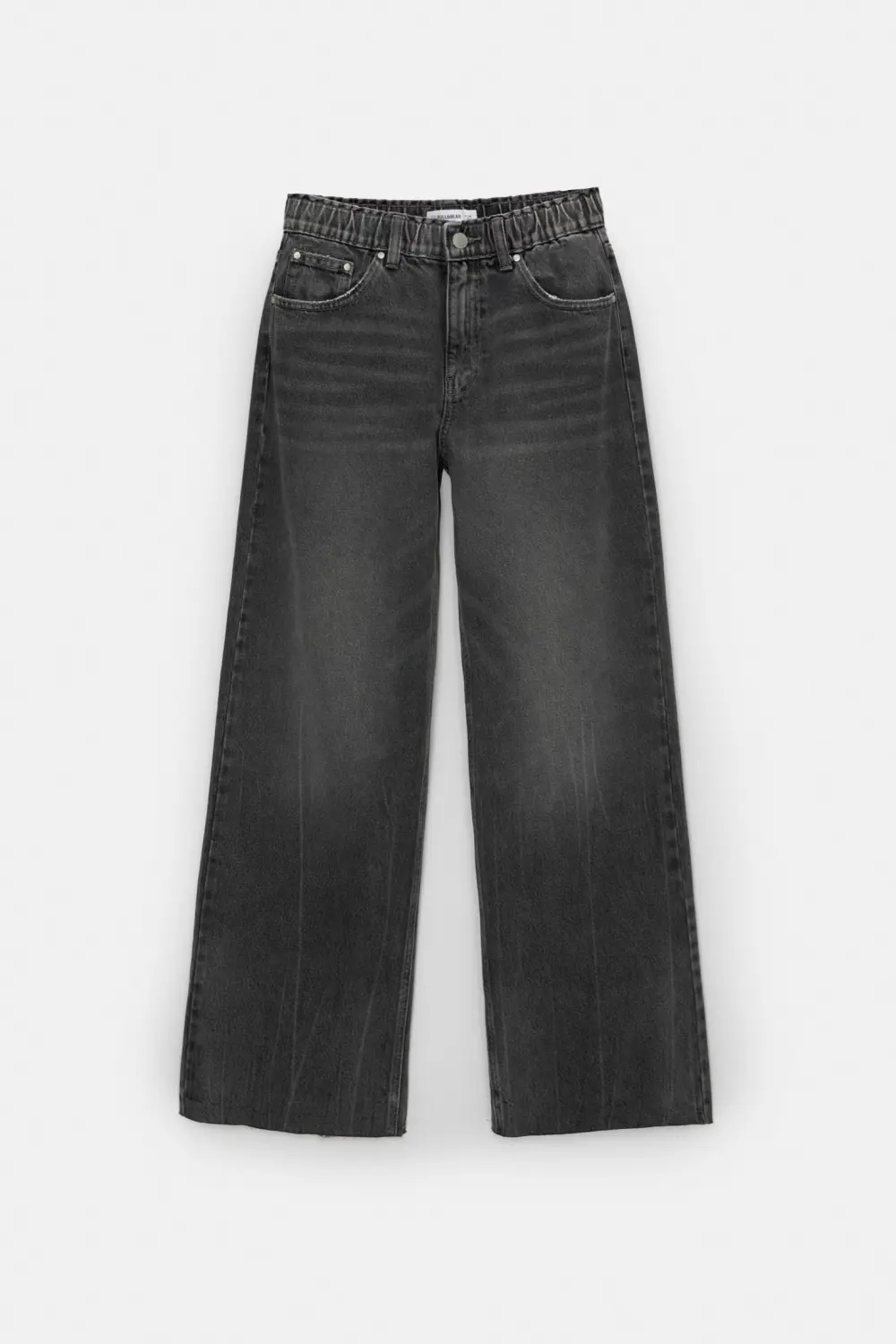 Jeans baggy wide leg cintura elástica